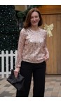 Arka Champagne Sophia Champagne Sequin Blouse  