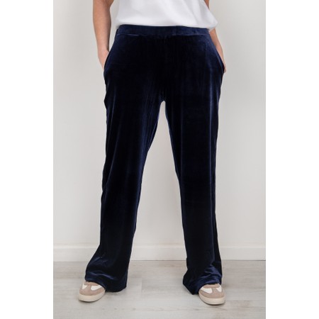 Chalk Evie Navy Velvet Trouser - Blue
