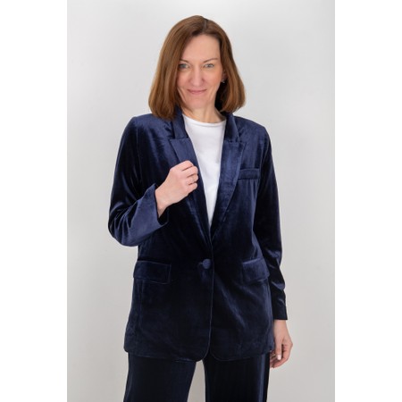 Chalk Margo Navy Velvet Blazer - Blue