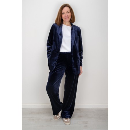 Chalk Margo Navy Velvet Blazer - Blue