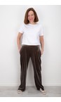 Chalk Truffle Evie Truffle Velvet Trouser  