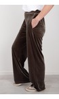 Chalk Truffle Evie Truffle Velvet Trouser  