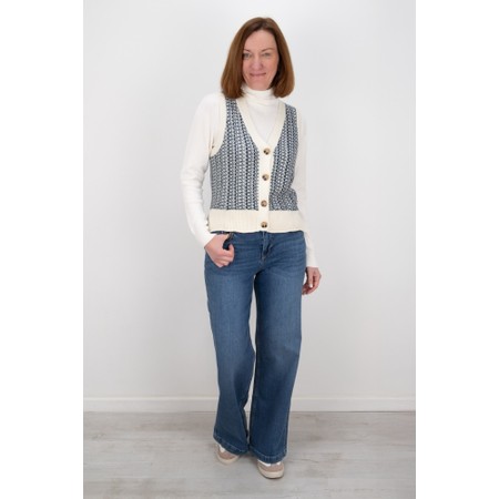 Mos Mosh Dara Deco Wide Leg Mid Blue Jean - Blue