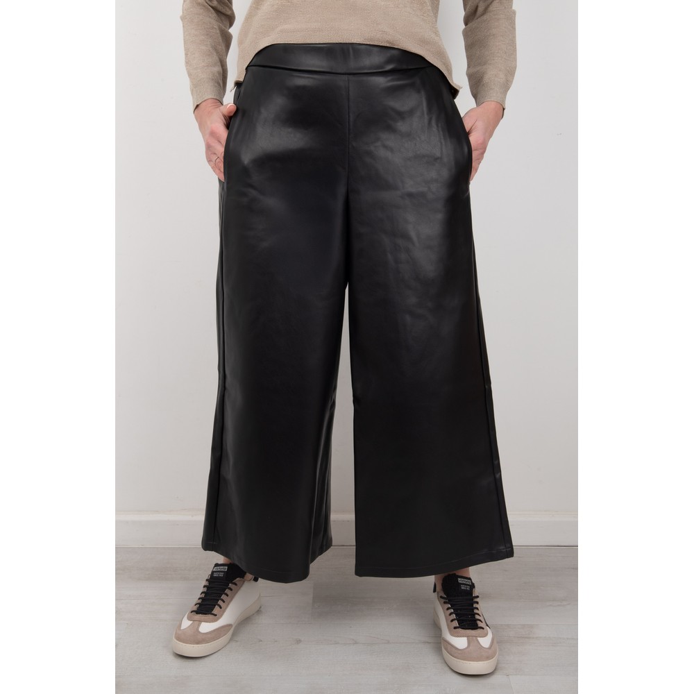 Chalk Darcy Black Faux Leather Trouser Black 