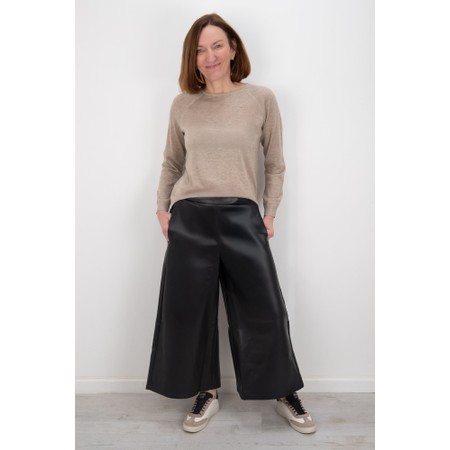 Chalk Darcy Black Faux Leather Trouser - Black