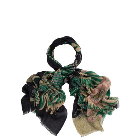 One Hundred Stars Crane Emerald Wool Scarf - Multicoloured