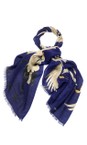 One Hundred Stars Stork Royal Blue Wool Scarf  