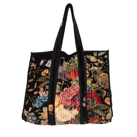 One Hundred Stars Large Primula Black Velvet Tote Bag - Black