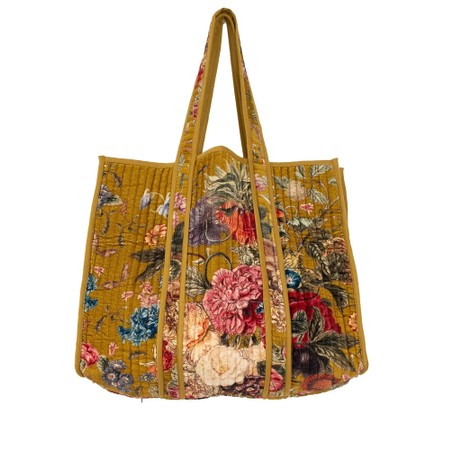 One Hundred Stars Primula Gold Large Velvet Tote Bag - Gold