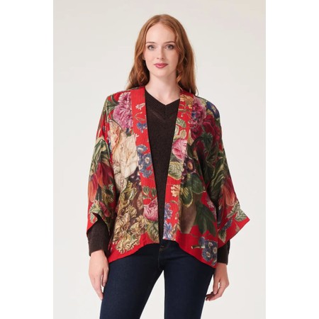 One Hundred Stars Primula Berry Short Kimono - Red