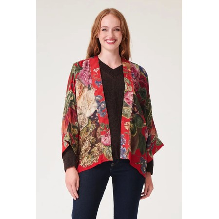 One Hundred Stars Primula Berry Short Kimono - Red