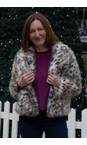 Brave & True Grey Leopard Bertoli Faux Fur Jacket  