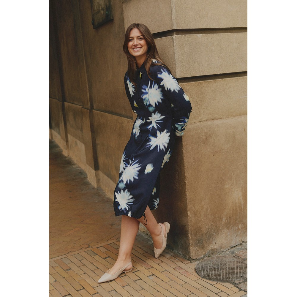 Masai Clothing MaNorivelle Abstract Floral Print Dress Muted Lime