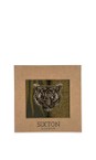 Sixton London Ivy Savannah & Olive Tokyo Olive Tigerhead Embroidered Brooch Sock Box  