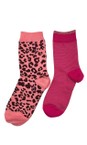 Sixton London Bright Pink Tokyo & Leopard Tigerhead Embroidered Brooch Sock Box  