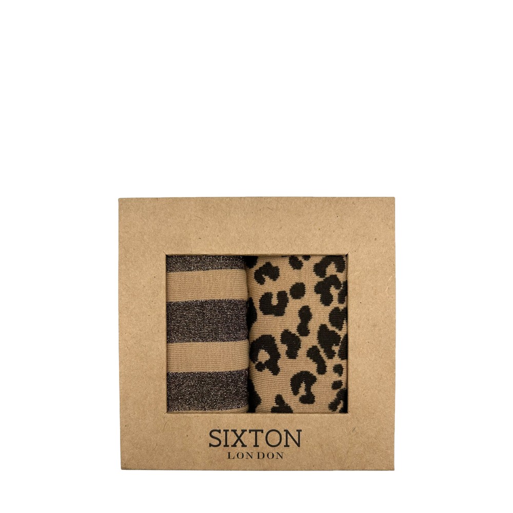 Sixton London Sand Leopard And Berlin Sock Box Sand Leopard & Berlin