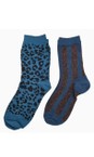 Sixton London Denim Leopard & Berlin Denim Leopard And Berlin Sock Box  