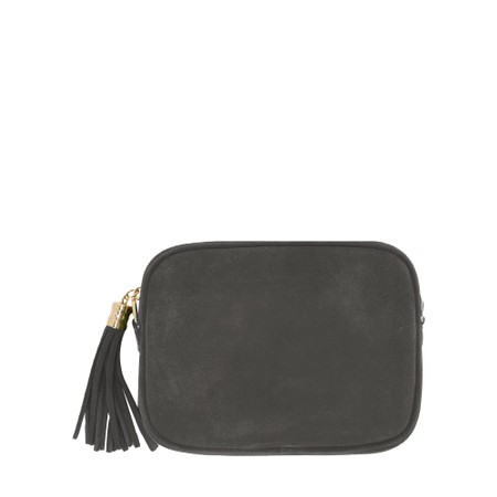 Gemini Label Bags Connie Dark Grey Suede Cross Body Bag - Grey