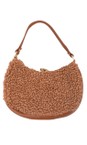 Gemini Label Bags Dark Tan Hallie Dark Tan Faux Fur Shoulder Bag  