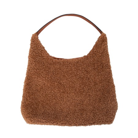 Gemini Label Bags Isabella Faux Fur Slouch Bag - Brown