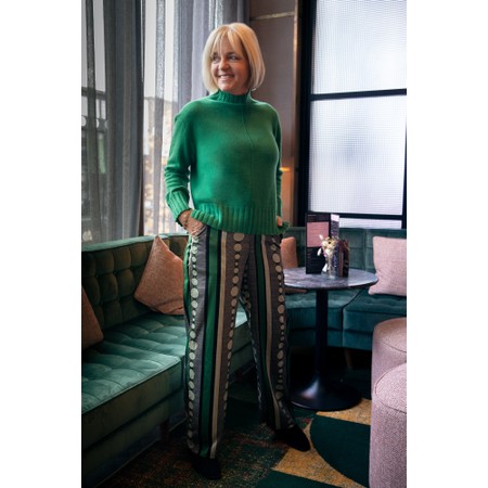 Skatie Circle Print Trouser - Green