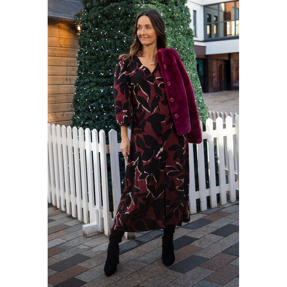 KAFFE Amille Dress Windsor Wine / Black