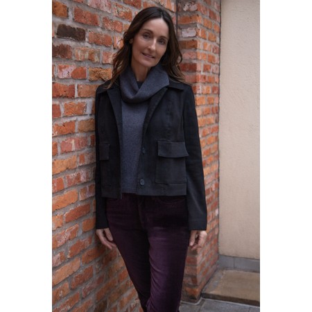 Robell Hilda Black Faux Suede Jacket - Black