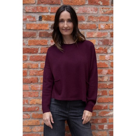 Amazing Woman Jodie Plum Front Pocket Supersoft Knit Jumper - Purple
