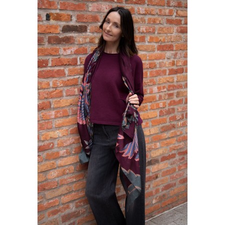 One Hundred Stars Crane Plum Scarf - Purple