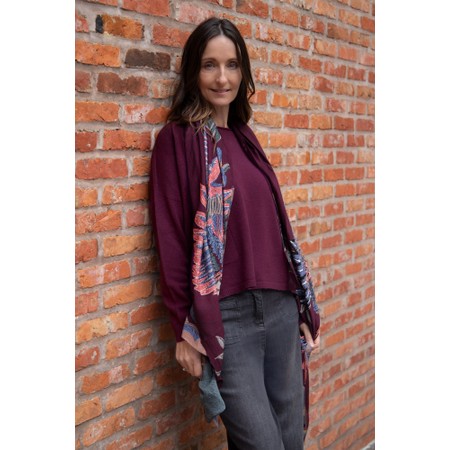 One Hundred Stars Crane Plum Scarf - Purple