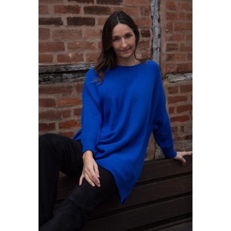 Amazing Woman Cassi X Blusa Blue Round Neck Front Seam Knit - Blue
