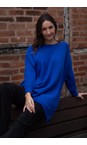 Amazing Woman Blusa Blue Cassi X Blusa Blue Round Neck Front Seam Knit  