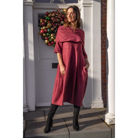 Thing Wren Wine Soft Knit Bubble Dress - Red