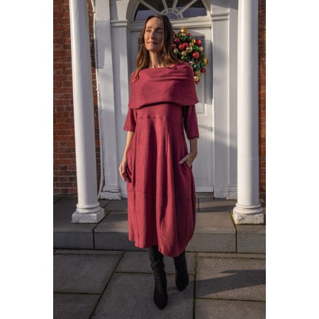 Thing Wren Wine Soft Knit Bubble Dress - Red