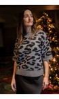 Asandra Grey Leopard Print Pullover