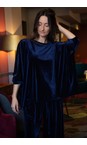 Chalk Navy Erin Navy Relaxed Velour Top  