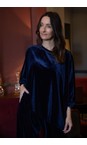 Chalk Navy Erin Navy Relaxed Velour Top  