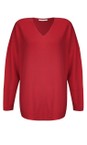 Amazing Woman Berry Red Rouge Penny Berry Red Rouge Super Soft Knit V-Neck Jumper  