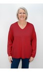 Amazing Woman Berry Red Rouge Penny Berry Red Rouge Super Soft Knit V-Neck Jumper  