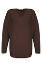 Amazing Woman Espresso Penny Espresso Super Soft Knit V-Neck Jumper  