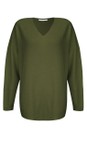 Amazing Woman Musch Olive  Penny Musch Olive Super Soft Knit V-Neck Jumper  