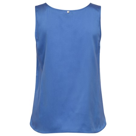 Mos Mosh Astrid V-Neck Ultramarine Silk Tank Top - Blue