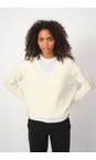 Mos Mosh 180 Ecru Thora V-Neck Ecru Knit Jumper  