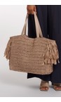 RINO AND PELLE Rosy Brown Carlijn Fringed Beachbag  