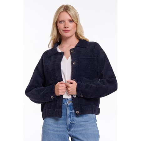 RINO AND PELLE Dark Navy Bubbly Boxy Jacket - Blue