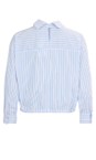 NOEN Blue 61 Blouson Stripe Cropped Shirt  