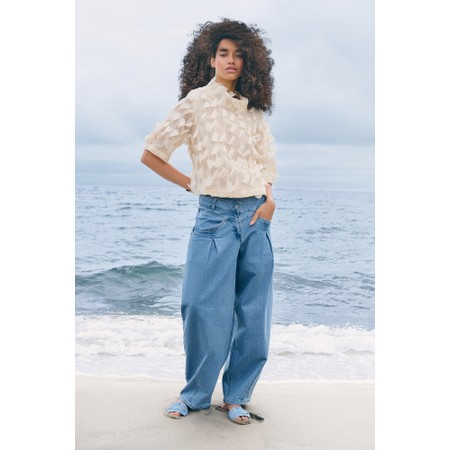 NOEN Cross Over Front Denim Jean - Blue