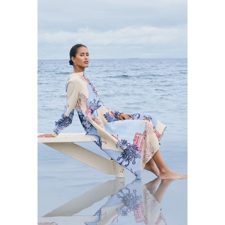 NOEN Abstract Printed Shirt Dress - Blue