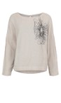 NOEN Sand 14 Embroidered Floral Linen Top  