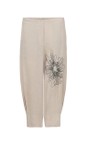 NOEN Sand 14 Embroidered Floral Linen Trouser  